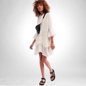 Free People Beach Sweet Rosie Tunic Dress Ivory SZ M